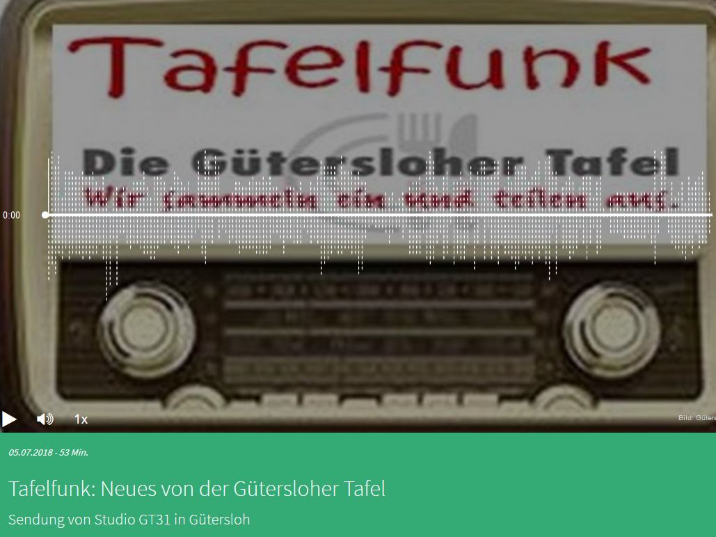 Kurzfristige Änderung des Sendetermins "Tafelfunk